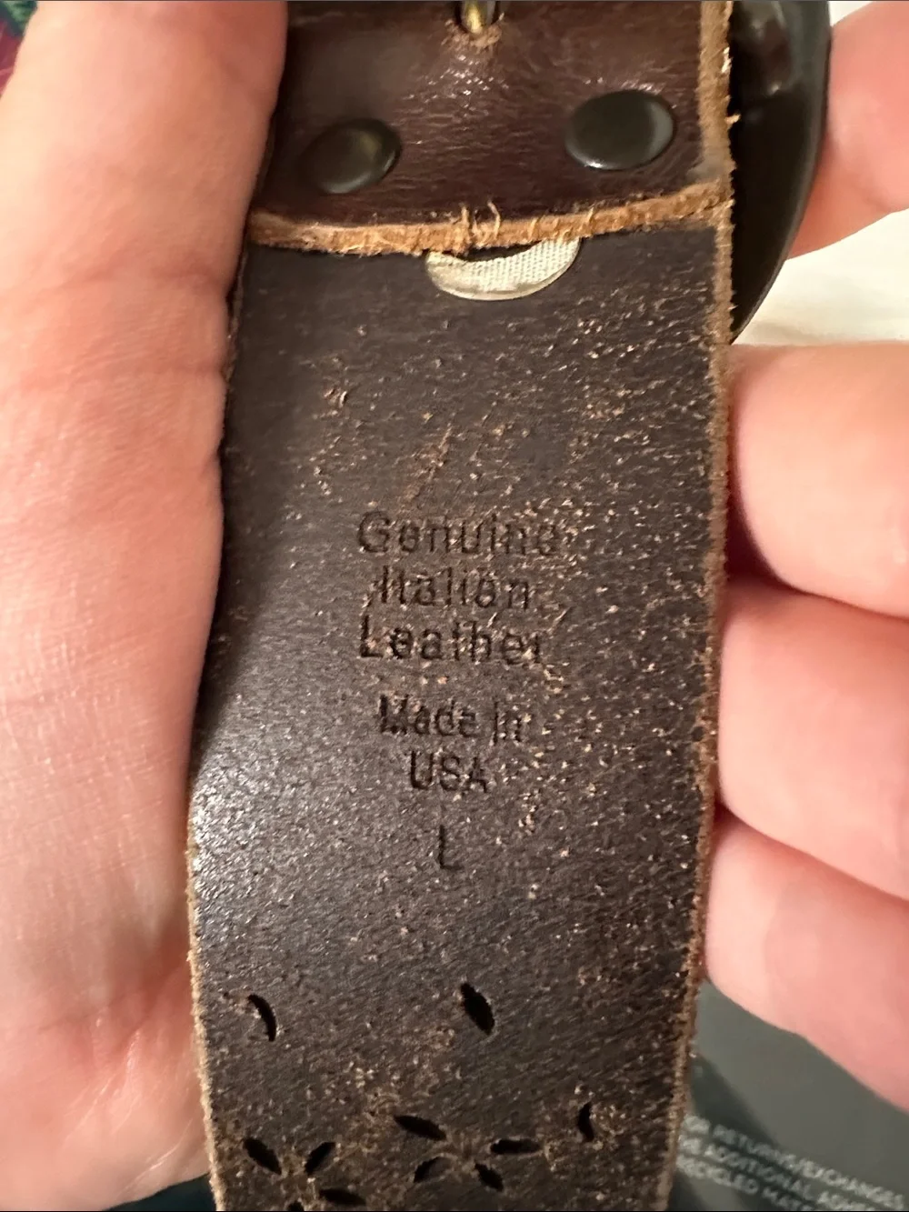 Women’s brown leather belt size large